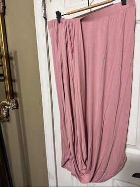 Free People BEACH Dusty Rose Draped Maxi Skirt Large W 15” L 34” Back